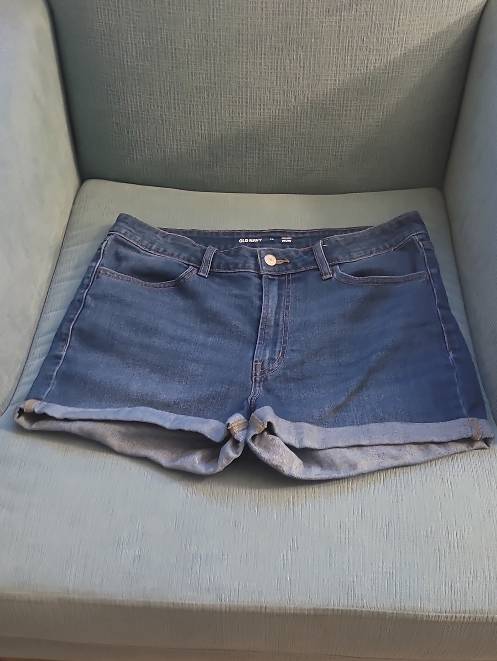 Old Navy Women's Blue Rolled-Hem Denim Shorts